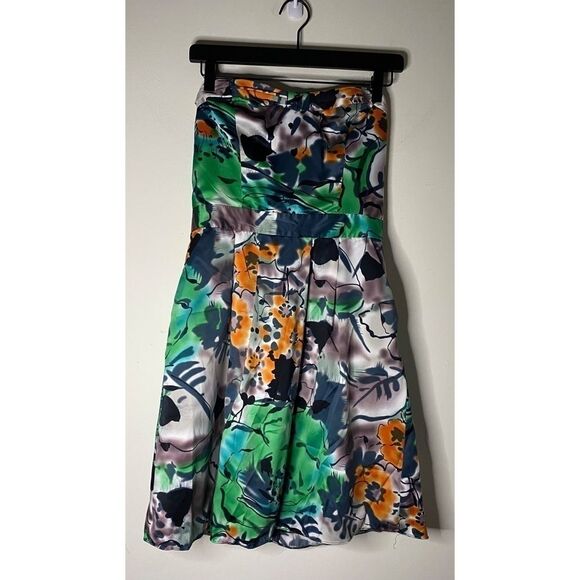 The Limited Strapless Floral Grafitti Dress Size 4 - Picture 1 of 10